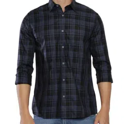 Calvin Klein Jeans Night Sky Cotton Slim Fit Checks Shirt-image-8