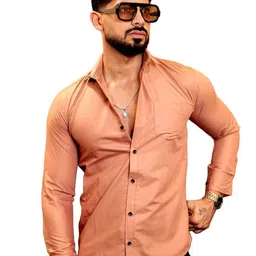 KHUSHI CREATION Men Original Fit Solid Spread Collar Cotton Casual Shirt-picture-20