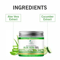 Tqs Aloevera Gel With Cucumber Extract Face, Skin, Body & Hair Paraben Free For Glowing Skin image 4