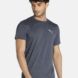 Puma Men Blue Teams CR Heather Slim Fit T-Shirt image 1
