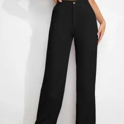 Broadstar Black Relaxed Fit Trousers-image-55