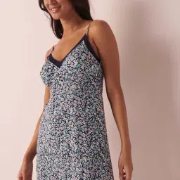 La Vie En Rose Navy Lace Work Camisole-image-20