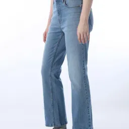 Only Light Blue Cotton Flared Fit Jeans image 3
