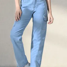 LINARIA Women Cotton Mid-Rise Classic Cargo Styles Jeans-image-60