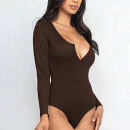 Outzidr Women V-Neck Bodysuit-picture-39