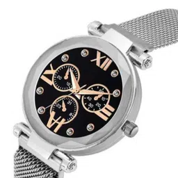 Miss Perfect Unisex Pack of 2 Round Dial & Bracelet Style Straps Analogue Watch TrM46 image 3