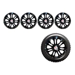 Auto Pearl InBK29_R Press Type Car Wheel Cover with Retention Ring 33.02 cm (13 Inch) Glossy Black for Universal Car (Set of 4)-picture-21