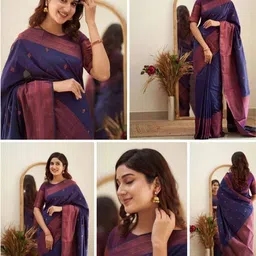 TheWonderWorld Woven Design Silk Blend Handloom Banarasi Saree-picture-15