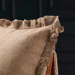 Ammorada Beige Linen Square Cushion Covers image 3