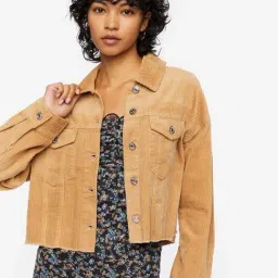 Forever 21 Beige Cotton Striped Jacket-image-28