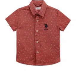 U.S. Polo Assn. Kids Red Printed Shirt-picture-37