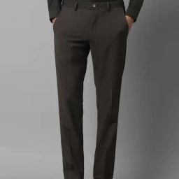 Louis Philippe Black Slim Fit Texture Trousers-picture-10