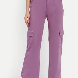 Broadstar Violet Straight Fit High Rise Cargos-picture-21