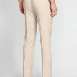 Arrow New York Beige Slim Fit Checks Trousers image 2