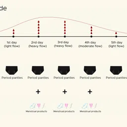 pepperika Cotton Period Panty Leak Proof PU-Coated Inner Lining Underwear for Low Flow Reusable Washable Menstrual Panties for Women & Girls. image 4