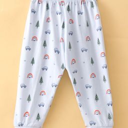 Ollypop Cotton Knit Full Length Lounge Pant with Vehicle Print - Blue-picture-13