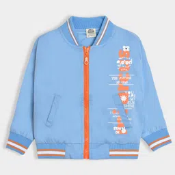 Mi Arcus Full Sleeves  Koala & Text Printed Jacket - Sky Blue-image-91