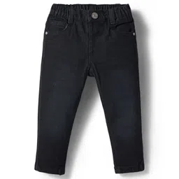 Babyhug Denim Full Length Washed Jeans with Stretch - Black-picture-23