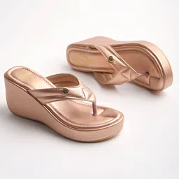Shoetopia Colour Blocked Platform Heel Sandals - Rose Gold-picture-17