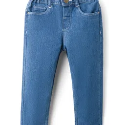 Babyhug Denim Full Length Washed Jeans with Stretch - Blue-picture-28
