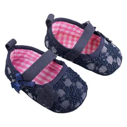 Baby Moo Floral Lace Booties - Blue image 3