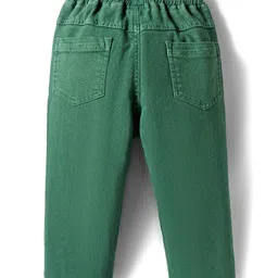 Little Kangaroos Denim Woven Full Length Solid Coloured Jeans With Patch - Mint image 2
