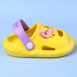 Babyoye Clogs With Dino Applique - Yellow image 3