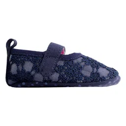 Baby Moo Floral Lace Booties - Blue image 5