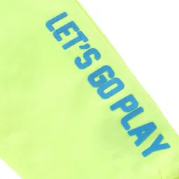 Babyhug Cotton Full Length Lounge Pant Text Print - Lime Green image 4