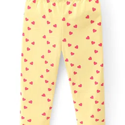 Babyhug Cotton Lycra Full Length Leggings With Heart & Floral Print Pack Of 3 - Multicolor image 4