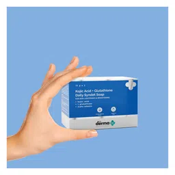 the derma co The Derma Co. Kojic Acid + Glutathione Daily Syndet Soap with Kojic Acid, L-Glutathione & Alpha-Arbutin for Skin Lightening & Brightening pack of 2 - 75 g each image 4