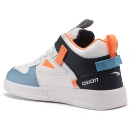 Asian Colour Blocked Sneakers - White Sky Blue & Orange image 5