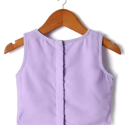 Babyhug Woven Sleeveless Georgett Pitta Work Embriodered Lehenga Choli & Dupatta Set - Purple image 4