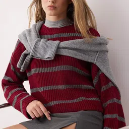Trendyol Striped Round Neck Pullover Sweaters-picture-39