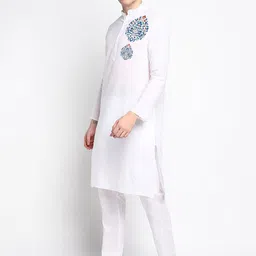 PulseIQ Band Collar Long Sleeves Straight Kurta image 5