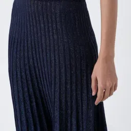 Wardrobe by Westside Navy Accordion Pleated High-Rise Skirt image 4