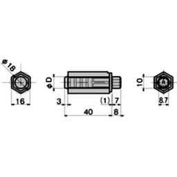 TAKIGEN Rotary Damper Polyacetal 147 cNm Rated Torque 30 g, BP-879-1-L-15K image 2