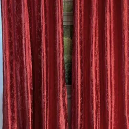 Pink Parrot Maroon 2 Pieces Door Curtain-image-94