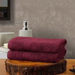 Creeva Classic Maroon 2 Pieces 545 GSM Cotton Hand Towel-picture-20