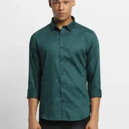 Forever 21 Bright Green Cotton Regular Fit Printed Shirt-picture-37