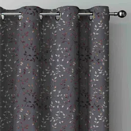 HOMEBREW FURNISHINGS Charcoal 2 Pieces Printed Room Darkening Door Curtain image 5