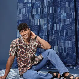 Taavi Bagru Opaque Ethnic Motifs Printed Casual Shirt image 5