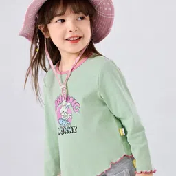 LULU & SKY Girls Printed Extended Sleeves Applique T-shirt image 3