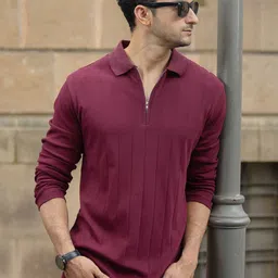 Powerlook Men Polo Collar Pure Cotton Zipper T-shirt image 1