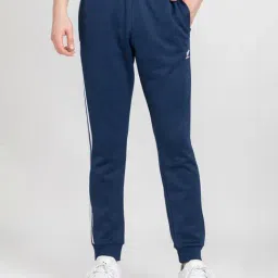Adidas Originals Blue Regular Fit Striped Joggers-image-40