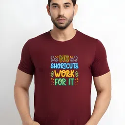KaamBhari Graphic Printed Round Neck Pure Cotton Regular Fit T-shirt-image-14