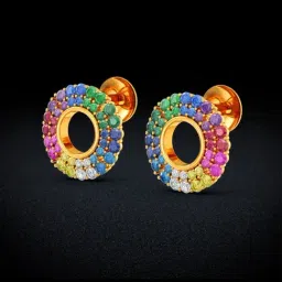 Joyalukkas Gold 22K Color Wave Stud Earrings for Women-picture-39