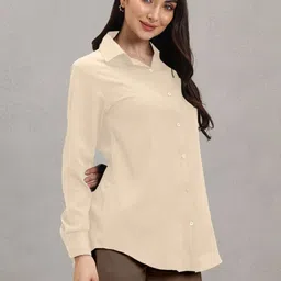 SZN Women Cream Solid Tops image 2