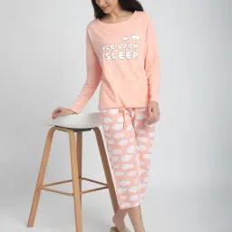 R&B Pink Cotton Printed Capris image 3