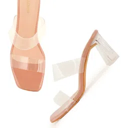 MOZAFIA Peach Women's Heel Sandals image 4